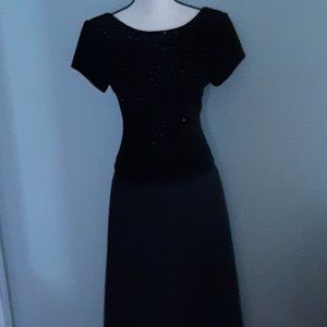 J.R. Nites Sparkly Velvet-topped Dress